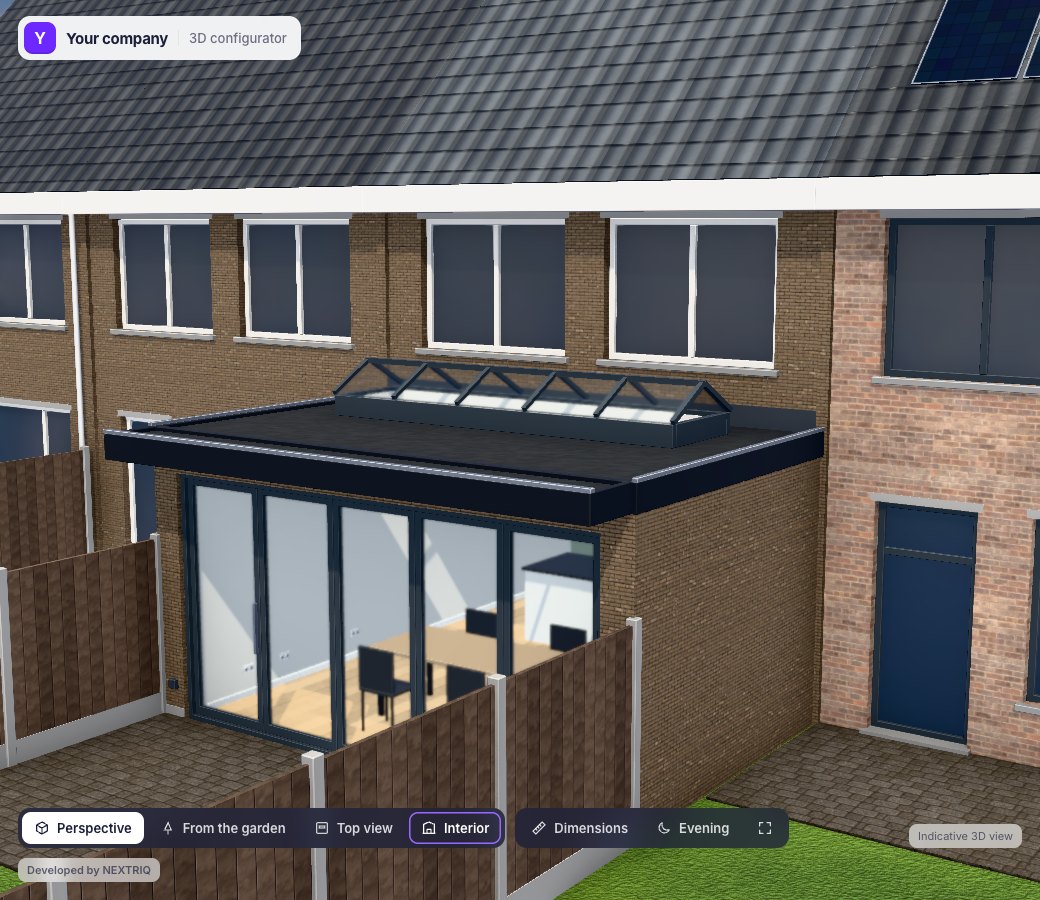 Home extension configurator in 3D