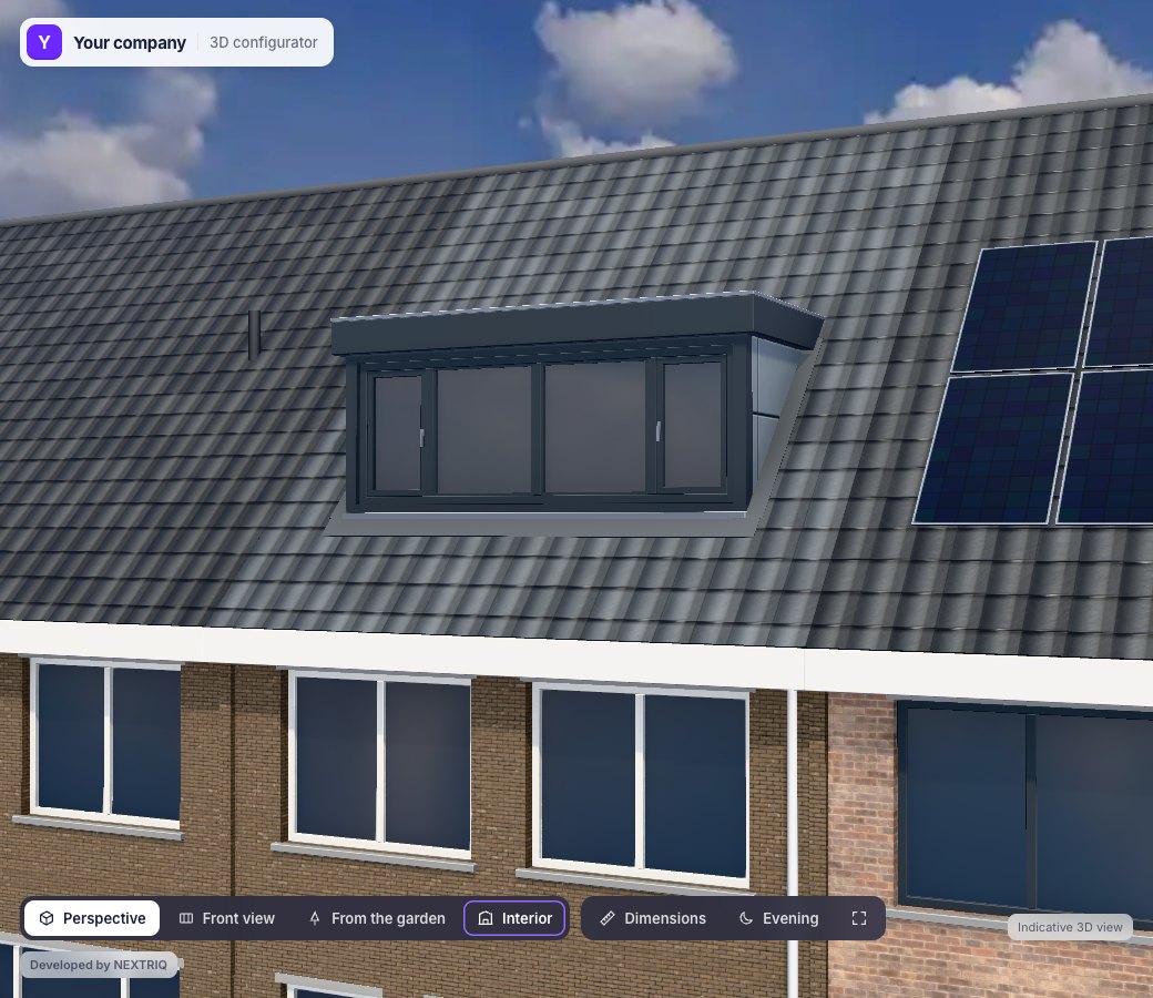 Dormer configurator in 3D