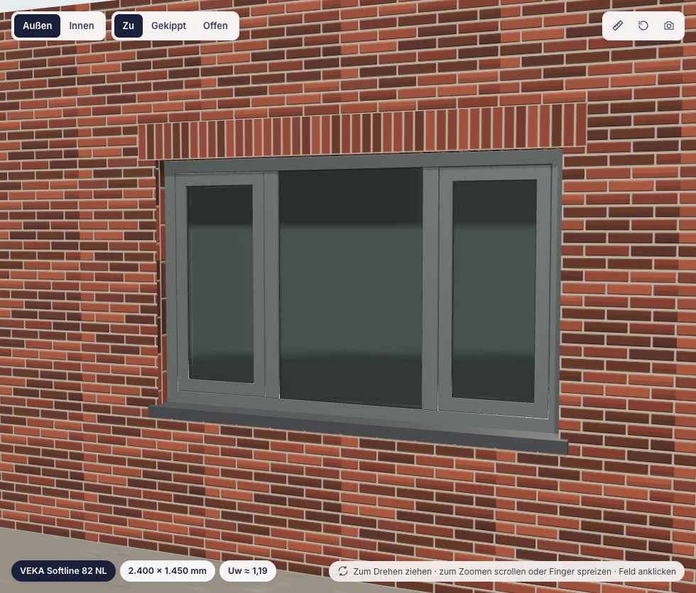 Fenster-Konfigurator in 3D