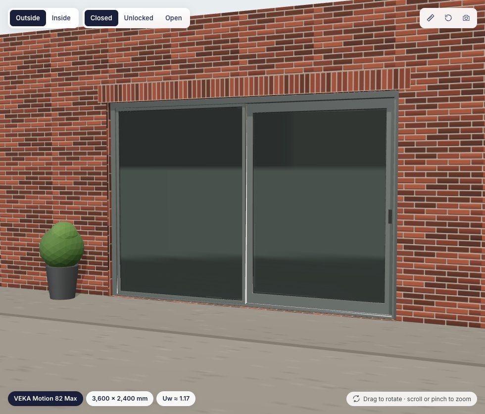Sliding door configurator in 3D