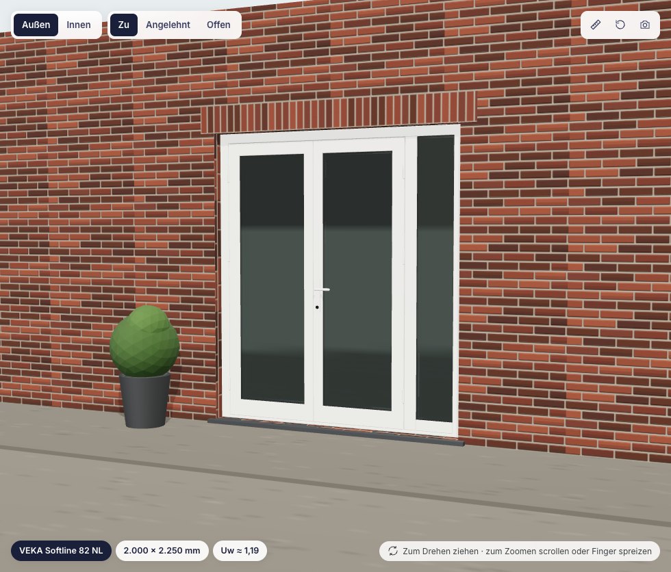 Terrassentür-Konfigurator in 3D